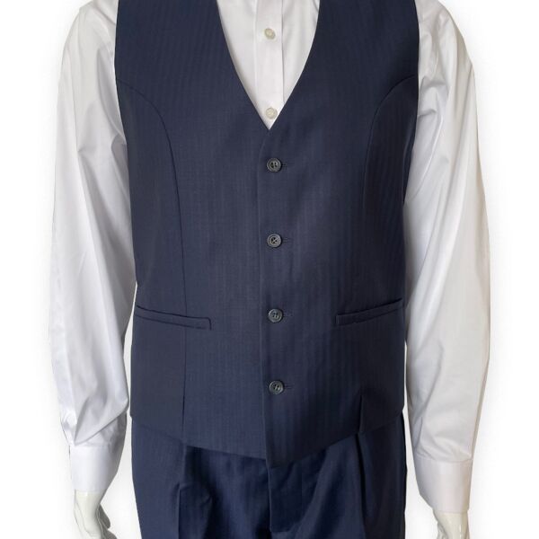C4ESOHO068 - Navy Herringbone Tailored Waistcoat  Thumbnail